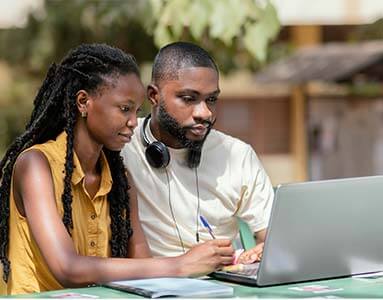 Students studying together